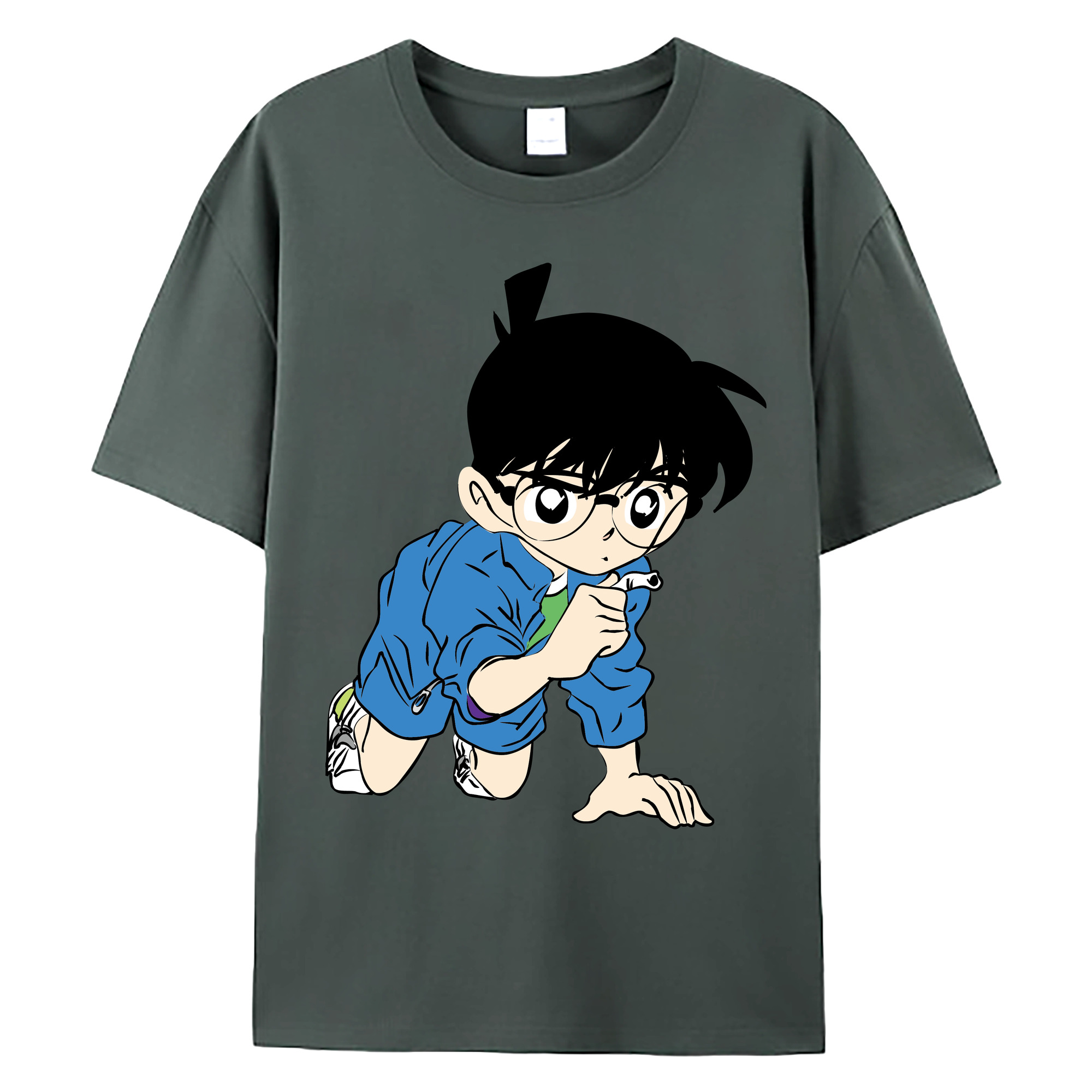 （画像用） 名探偵コナン 江戸川 コナン Detective Conan Conan Edogawa 綿100％ メンズ半袖Tシャツ｜肌触りやわらか＆通気性